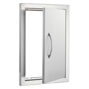 VEVOR BBQ Access Door, 14W x 20H Inch Single Outdoor Kitchen Door, Stainless Steel Flush Mount Door, Wall Vertical Door with Handle - 1 of 4