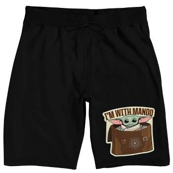 The Mandalorian "I'm With Mando" Men's Black Sleep Shorts