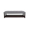 Elegant Tufted Bench,Ottoman Bench With Open Storage Shelf,Modern Fabric Upholstered Entryway Benches With Birch Wood Legs-Cuddlewood - 4 of 4