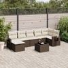 vidaXL 7 Piece Patio Sofa Set with Cushions Poly Rattan - Brown and Cream Without Table - 2 of 4