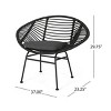 Modern Outdoor Basket Chair Set with Durable Polyethylene Rattan, Water-Resistant Cushions, and Sturdy Steel Frame – Set of 2-Coolbibila - 4 of 4