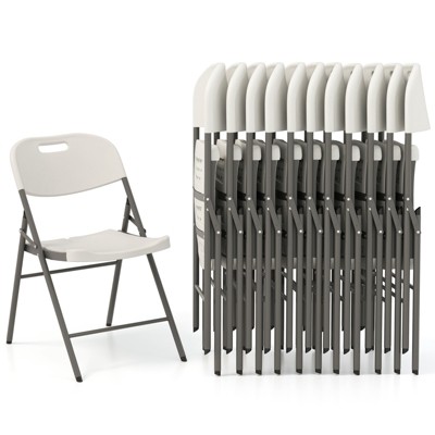 Tangkula 4 Pack / 8 Pack / 12 Pack Folding Chairs, Stackable Plastic Chairs with Waterproof HDPE Seat
