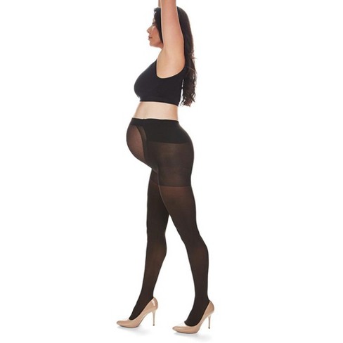 Memoi Women s Microfiber 60 Denier Opaque Maternity Tights Dark Chocolate M l Target