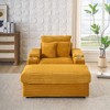 TIRAMISUBEST Corduroy Single Sofa Set - Includes Ottoman & 3 Pillows, 2 Storage Spaces, Compact Lounge Chair - 2 of 4