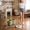 Small Spin Mop and Bucket Set with Wringer - 3 Mop Pads & 50.4" Handle, Compact Floor Cleaning System for Hard Surfaces - 4 of 4