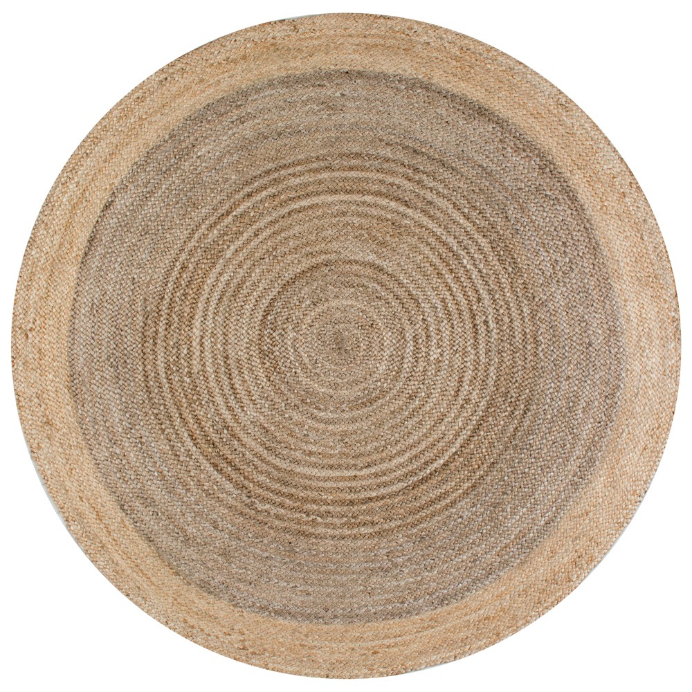 Gray Solid Loomed Round Area Rug 4' - nuLOOM