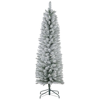 NicBex 7ft Snow Flocked Artificial Christmas Tree with 405 Branch Tips and Metal Base for Home Office