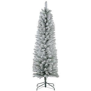 NicBex 7ft Snow Flocked Artificial Christmas Tree with 405 Branch Tips and Metal Base for Home Office - 1 of 4