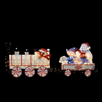 Rudolph Silver LED 79-Inch Christmas Train Yard Decor