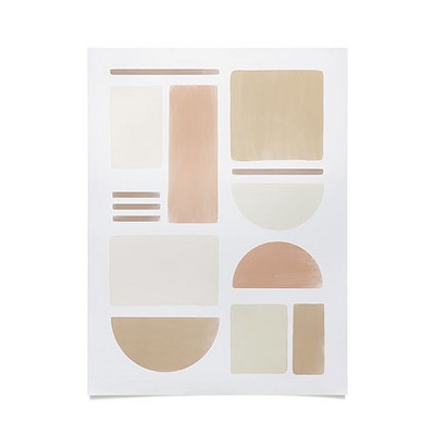 Bohomadic.Studio Geometric Shapes in Creme and Soft Pink 18" x 24" Poster - Society6