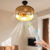 12" Modern Rattan Ceiling Fan with Light, 8 ABS Blades, Remote Control, Dual Downrods, for Dining Room, Bedroom, or Study - 2 of 4
