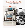 VEVOR Desktop Bookshelf, 2-Tier Desktop Storage Organizer, 37.4" x 12.6" x 35.4" Office Desk Storage Rack Display Shelf, Desktop Bookshelf, Black - 3 of 4