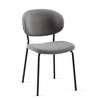 Grungis Boucle Fabric Kitchen Chairs Set of 4,Upholstered Armless Dining Chairs with Curved Back and Black Metal Legs for Dining Room,Kitchen - 4 of 4