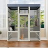 ORRD Gray Wooden Outdoor Cat Enclosure, Weatherproof Pet House with Roof, 2 Napping Boxes & Secure Play Area - 2 of 4