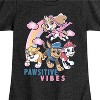 Girls' - Paw Patrol - Pawsitive Vibes Skye Marshall Chase Rubble Fitted Short Sleeve Graphic T-Shirt - 2 of 4
