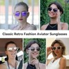 Attop Polarized sports sunglasses, for men and women, classic clear frame, clear mirrored purple - 4 of 4