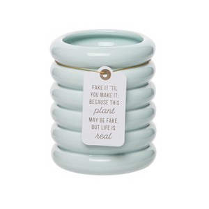 Totalee Gift Fake It Mint Planter Ceramic Green - 1 of 2