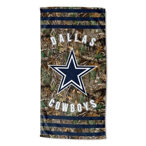 NFL Dallas Cowboys Realtree Stripes Beach Towel 30x60 Inches - 1 of 3