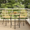 vidaXL 3-Piece Patio Dining Set - Unique Round Table Made of Steel, Tempered Glass and Rattan Look Polyethylene - Stable - image 2 of 4