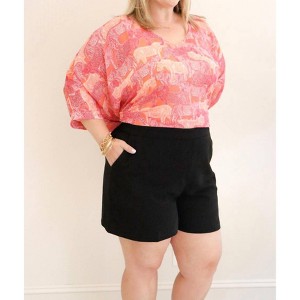 Women's PLUS HIGH WAISTED SHORTS - SKIES ARE BLUE - 1 of 4
