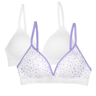 Fruit of the Loom Girls' Seamless Trainer Bra with Removable Modesty Pads 2-pack