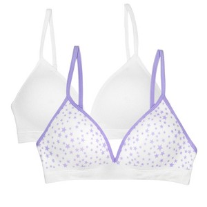 Fruit of the Loom Girls' Seamless Trainer Bra with Removable Modesty Pads 2-pack - 1 of 4