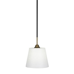 Toltec Lighting Paramount 1 - Light Pendant in  Matte Black/Brass with 10" White Matrix Shade - 1 of 1
