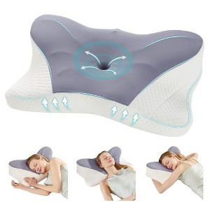 JIONJOY Memory Foam Ergonomic Contour Neck Pillows 1 Pack - 1 of 4