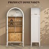 71" Tall Arched Storage Cabinet with Glass Doors & Drawers - 2 of 4