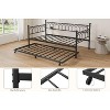 Bed Frame, Bed Frame Twin Daybed with Trundle, Convertible 2-in-1 Sofa, Space Saving Metal Sleeper, for Small Spaces, Apartments, Living Room - 3 of 4