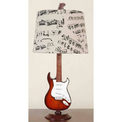 24.5" Guitar Table Lamp with Music Note Shade - Creative Motion Industries