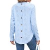 Women's Crew Neck Long Sleeve Curved Hem Top, Button-Back Hollow-Out T-Shirt for Casual & Daily Wear - 2 of 4