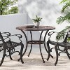 Tucson 32.5" Round Cast Aluminum Dining Table - Copper - Christopher Knight Home: Water-Resistant, Seats 4 - 2 of 4