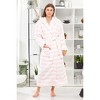 ADR Women's Robe, Plush Fleece Women's Bathrobe with Hood, Long Fluffy Fuzzy Bath Robe Pink Purple Plus Size - 2 of 4