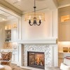 DORESshop 5-Light Modern Farmhouse Brown Round Rattan Pendant Rattan Drum Chandelier with Woven Rattan Shade for Dining Room - 3 of 4