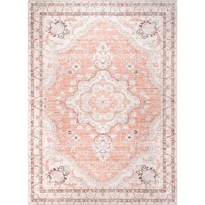 Nuloom Tracie Pet Friendly Machine Washable Floral Medallion Area Rug - 1 of 4