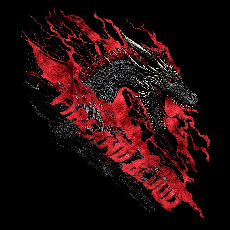 Men's Game of Thrones Fire and Blood Dragon Red T-Shirt, 2 of 6