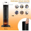 SKONYON 1500W Ceramic Tower Heater with Remote, Thermostat, 3D Realistic Flame, 3 Modes, Overheating & Tip-over Protection - 4 of 4