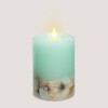 LumiPur Signature Coastal Collection Flameless Plastic LED Wax Pillar Candle with Seashell Embed Seafoam - 3 of 4