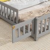 CAVINAS House-Shaped Headboard Floor Bed with Fence for Children, Twin Size Bed Frame, Wood Platform Bed with  Latched Door - 4 of 4
