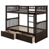 Kumasinova Twin-Over-Twin Bunk Bed with 2 Storage Drawers –  Solid Pine Wood Bed Frame, Convertible (Splits to 2 Beds), Fence-Shaped Guardrails - 4 of 4