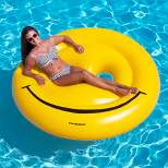 Swimline 72" Inflatable Smiley Face Island 2-Person Swimming Pool Raft - Yellow
