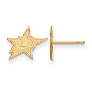 Black Bow Jewelry 14k Yellow Gold Plated Sterling Silver Dallas Stars NHL Stud Earrings - 1 of 3