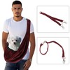 Unique Bargains Pet Sling Carrier Adjustable Pet Sling Wine Red Green - 4 of 4