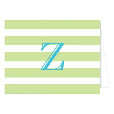 "Z" Monogram Folded Notes Collections Light Green