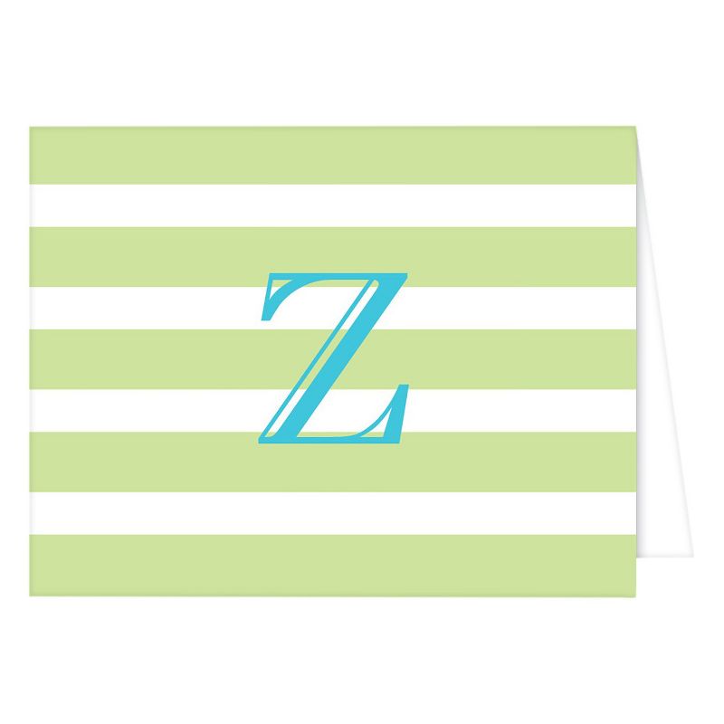 &#34;Z&#34; Monogram Folded Notes Collections Light Green, 1 of 2