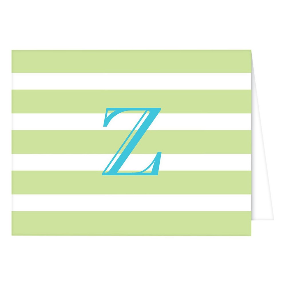 Photos - Envelope / Postcard "Z" Monogram Folded Notes Collections Light Green