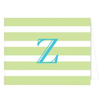 "Z" Monogram Folded Notes Collections Light Green