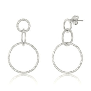 SHINE by Sterling Forever Sterling Silver Hammered Triple Drop Earrings - 1 of 4