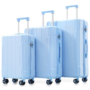 Lyngins 3-Piece Hardside Luggage Set – 20" Airline-Approved Carry on Luggage, 24" & 28" Checked Spinner Suitcases, ABS Durable Lightweight Shell - 1 of 4